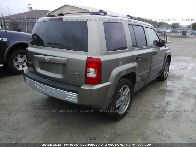 1J8FF48W37D397224 - 2007 JEEP PATRIOT LIMITED GRAY photo 4