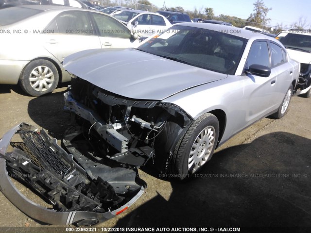 2C3CDXKT6HH544208 - 2017 DODGE CHARGER POLICE SILVER photo 2