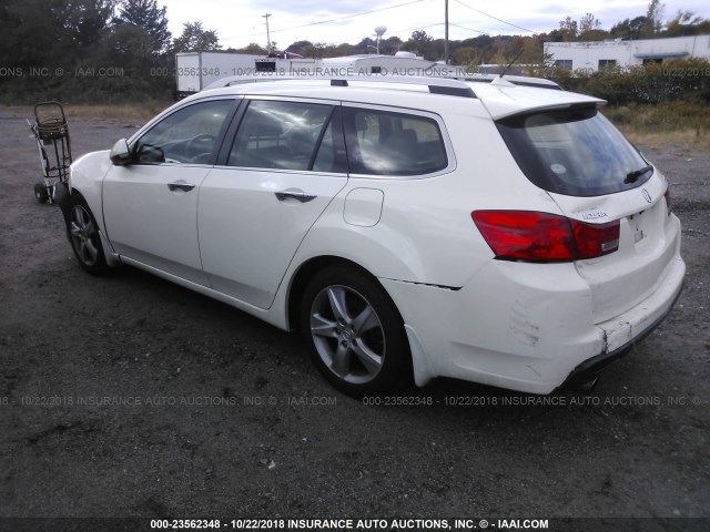 JH4CW2H69BC002782 - 2011 ACURA TSX WHITE photo 3