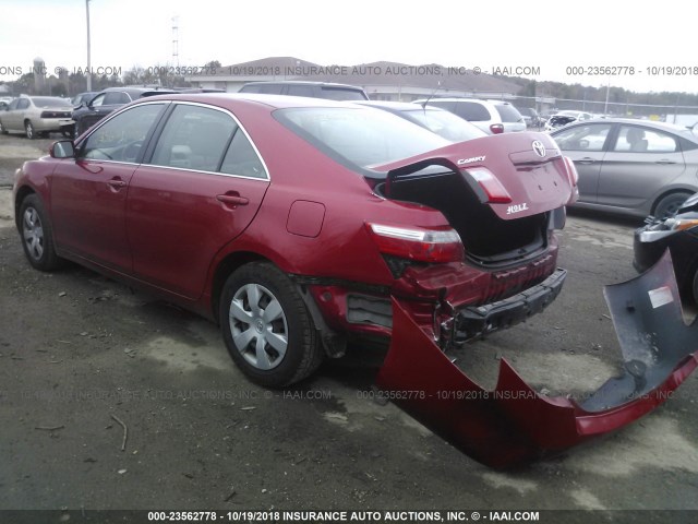 4T1BK46K38U059059 - 2008 TOYOTA CAMRY LE/XLE/SE RED photo 3