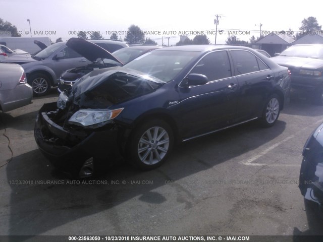 4T1BD1FK7EU134804 - 2014 TOYOTA CAMRY HYBRID/LE/XLE 蓝色 照片 2