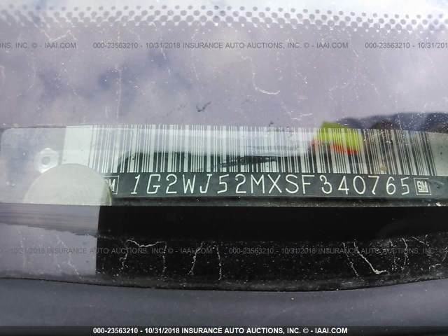 1G2WJ52MXSF340765 - 1995 PONTIAC GRAND PRIX SE თეთრი ფოტო 9