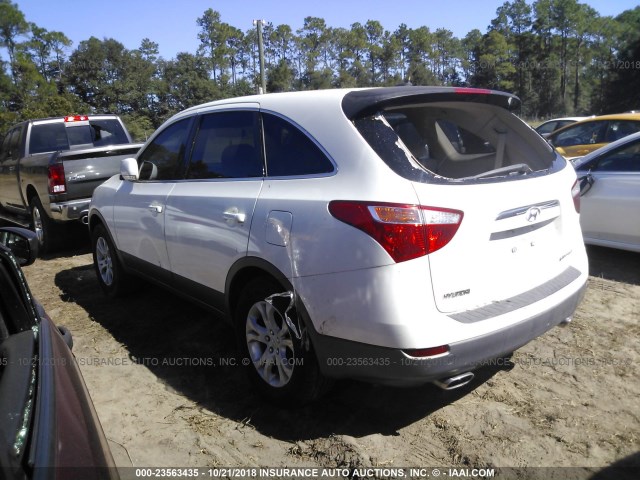 KM8NU13C97U017111 - 2007 HYUNDAI VERACRUZ GLS/SE/LIMITED WHITE photo 3