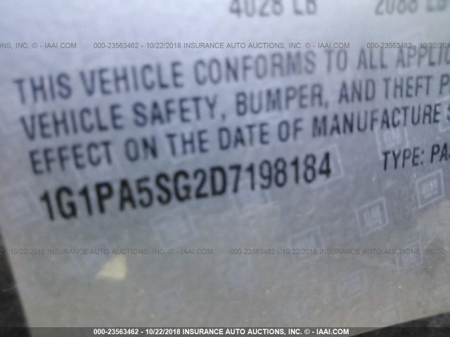 1G1ZB5E07CF222875 - 2012 CHEVROLET MALIBU LS 黑色 照片 9