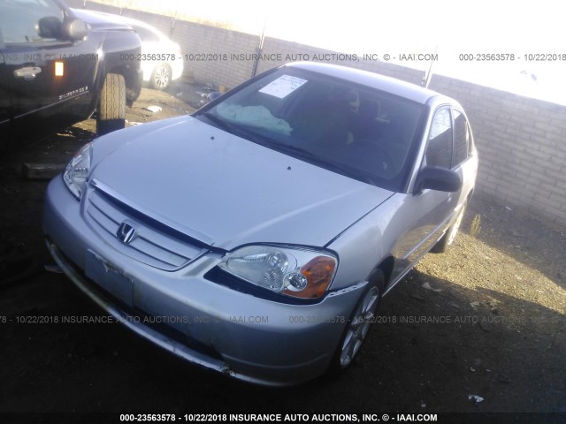 2HGES15583H549022 - 2003 HONDA CIVIC LX SILVER photo 2