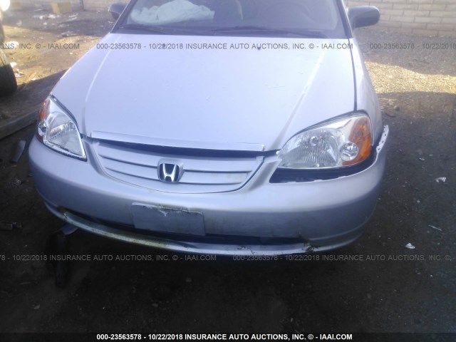 2HGES15583H549022 - 2003 HONDA CIVIC LX SILVER photo 6