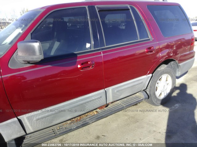 1FMPU16586LA06837 - 2006 FORD EXPEDITION XLT RED photo 6