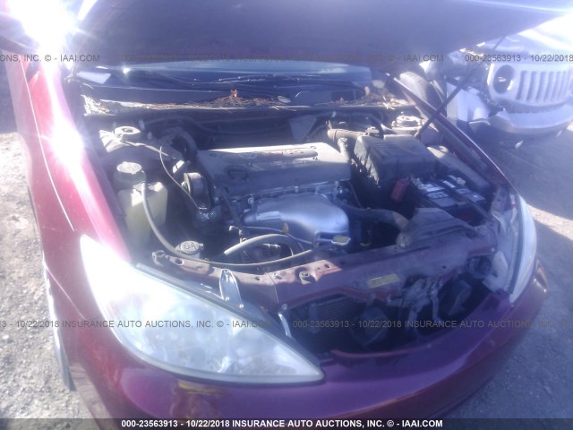 JTDBE32K030187593 - 2003 TOYOTA CAMRY LE/XLE RED photo 10