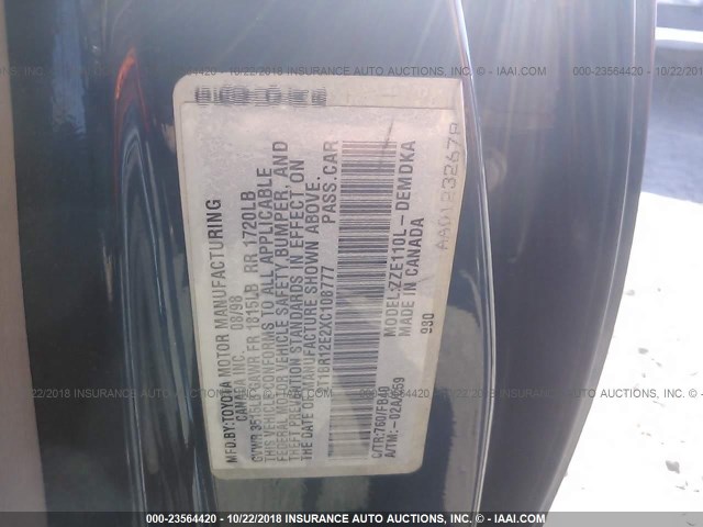 2T1BR12E2XC108777 - 1999 TOYOTA COROLLA VE/CE/LE 蓝色 照片 9