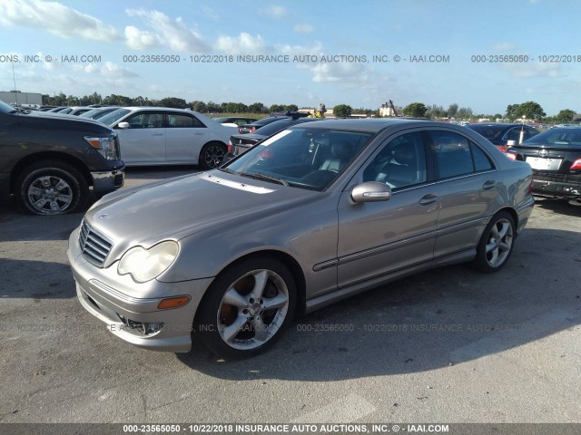 WDBRF40J95F646131 - 2005 MERCEDES-BENZ C 230K SPORT SEDAN TAN photo 2