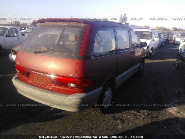 JT3AC12R8N1007670 - 1992 TOYOTA PREVIA LE RED photo 4