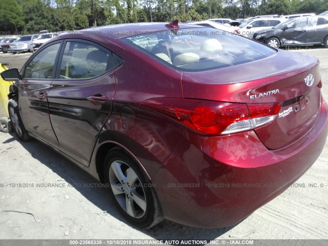 5NPDH4AE2DH392516 - 2013 HYUNDAI ELANTRA GLS/LIMITED RED photo 3