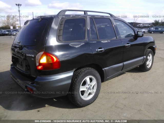 KM8SC73D13U488388 - 2003 HYUNDAI SANTA FE GLS/LX BLACK photo 4