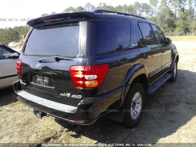 5TDBT48A71S041227 - 2001 TOYOTA SEQUOIA LIMITED BLACK photo 4