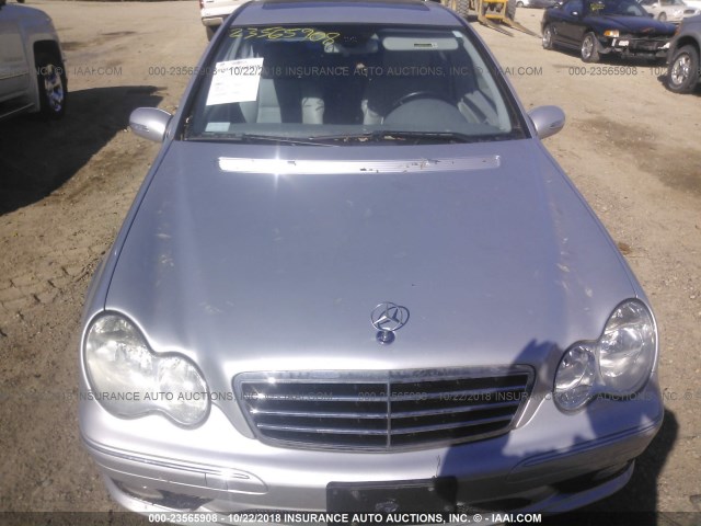 WDBRF52H26F746914 - 2006 MERCEDES-BENZ C GENERATION 2006 230 SILVER photo 6