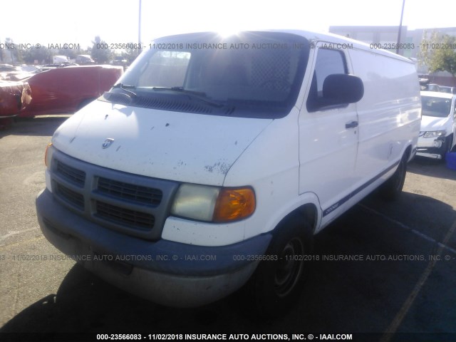 2B7HB11XX1K515117 - 2001 DODGE RAM VAN B1500 WHITE photo 2