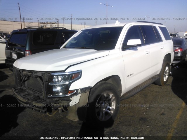 1GNSCBKC9FR567323 - 2015 CHEVROLET TAHOE C1500 LT WHITE photo 2