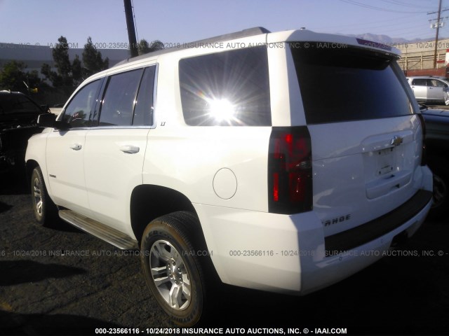 1GNSCBKC9FR567323 - 2015 CHEVROLET TAHOE C1500 LT WHITE photo 3