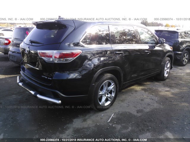 5TDDKRFH3ES049422 - 2014 TOYOTA HIGHLANDER LIMITED/LTD PLATINUM BLACK photo 4