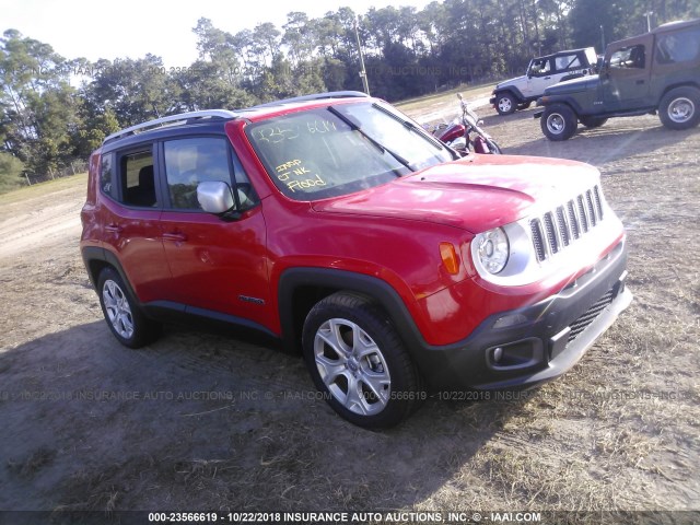 ZACCJADB9JPG68645 - 2018 JEEP RENEGADE LIMITED RED photo 1