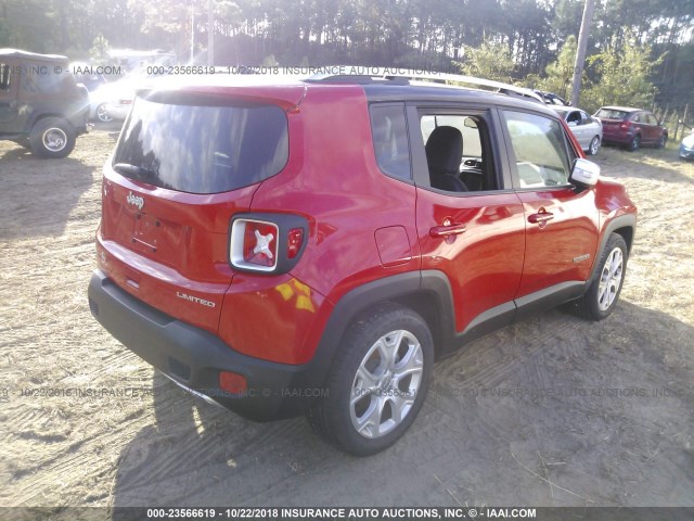 ZACCJADB9JPG68645 - 2018 JEEP RENEGADE LIMITED RED photo 4