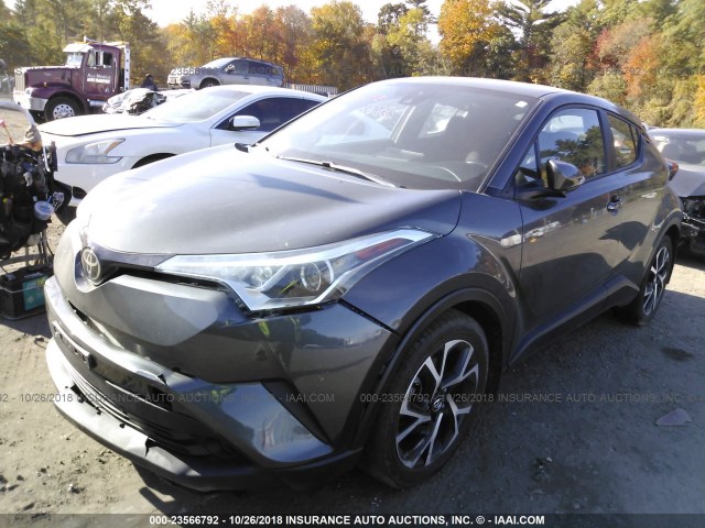 NMTKHMBX2JR012523 - 2018 TOYOTA C-HR XLE/XLE PREMIUM GRAY photo 2