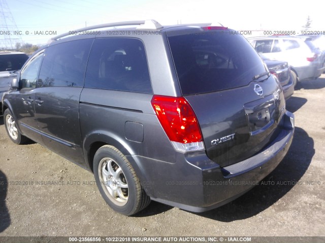 5N1BV28U76N115005 - 2006 NISSAN QUEST S/SE/SL GRAY photo 3