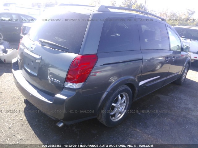 5N1BV28U76N115005 - 2006 NISSAN QUEST S/SE/SL GRAY photo 4