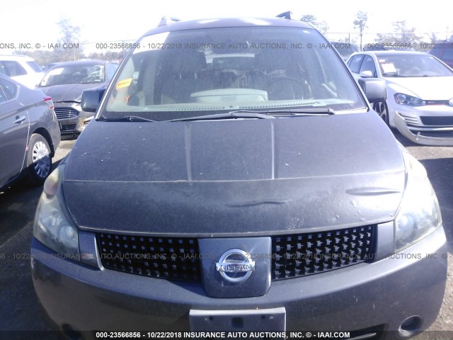 5N1BV28U76N115005 - 2006 NISSAN QUEST S/SE/SL GRAY photo 6