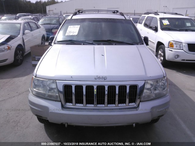 1J8GW68J74C400485 - 2004 JEEP GRAND CHEROKEE OVERLAND SILVER photo 6