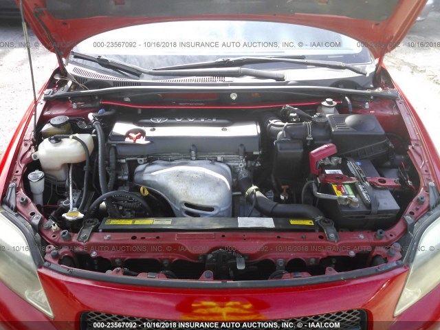 JTKDE167950052501 - 2005 TOYOTA SCION TC 红色 照片 10