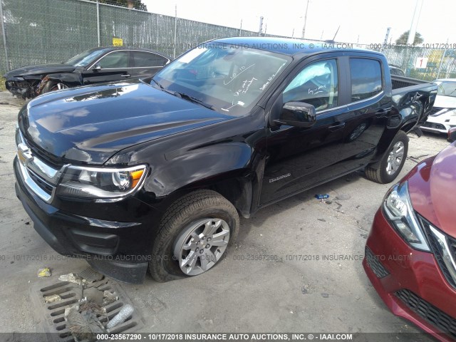 1GCGSCEN0K1108291 - 2019 CHEVROLET COLORADO LT BLACK photo 2