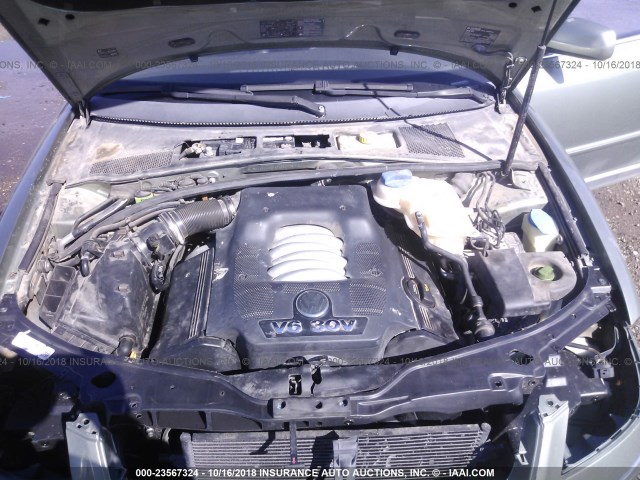 WVWRH63B04P102878 - 2004 VOLKSWAGEN PASSAT GLX GREEN photo 10