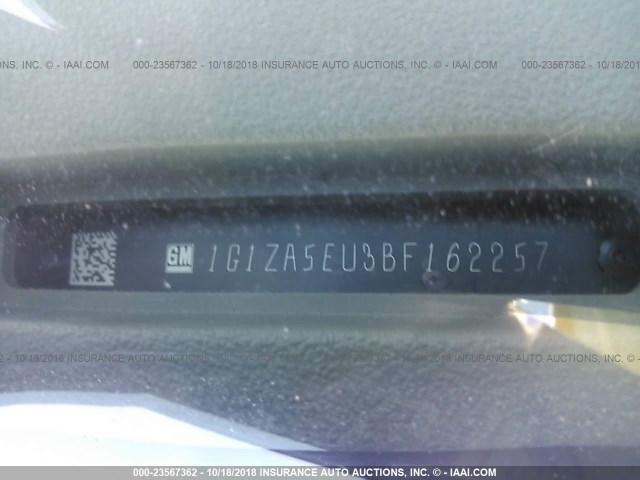 1G1ZA5EU3BF162257 - 2011 CHEVROLET MALIBU LS Gümüş foto 9