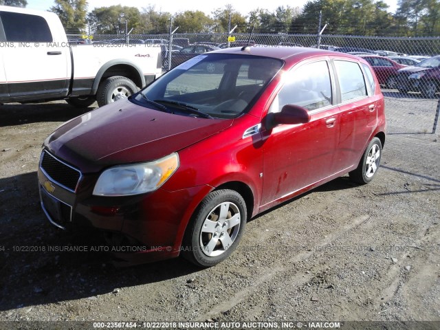 KL1TD66E29B613205 - 2009 CHEVROLET AVEO LS/LT RED photo 2