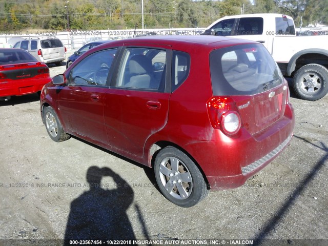 KL1TD66E29B613205 - 2009 CHEVROLET AVEO LS/LT RED photo 3