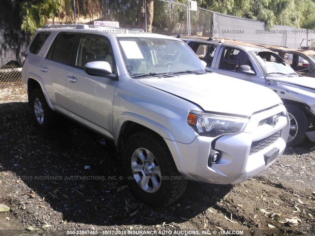 JTEBU5JR7G5287188 - 2016 TOYOTA 4RUNNER SR5 PREM/LTDL/TRAIL/TRD SILVER photo 1