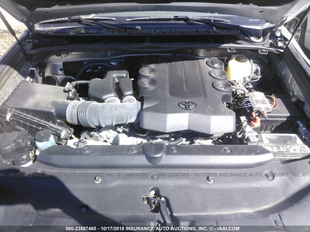 JTEBU5JR7G5287188 - 2016 TOYOTA 4RUNNER SR5 PREM/LTDL/TRAIL/TRD SILVER photo 10