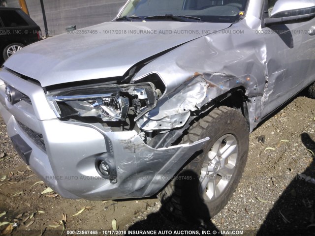 JTEBU5JR7G5287188 - 2016 TOYOTA 4RUNNER SR5 PREM/LTDL/TRAIL/TRD SILVER photo 6