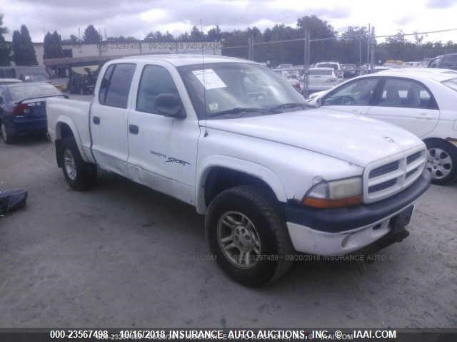 1B7GG2AX81S137808 - 2001 DODGE DAKOTA QUAD WHITE photo 1