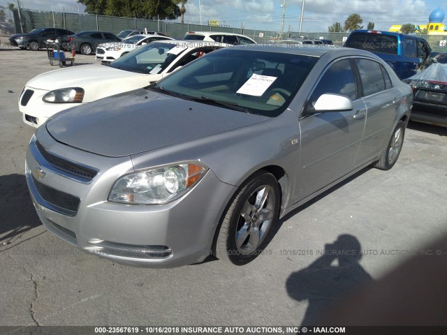 1G1ZH57B58F290693 - 2008 CHEVROLET MALIBU 1LT SILVER photo 2
