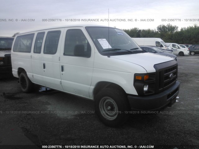 1FMNE1BW0CDA38383 - 2012 FORD ECONOLINE E150 WAGON WHITE photo 1