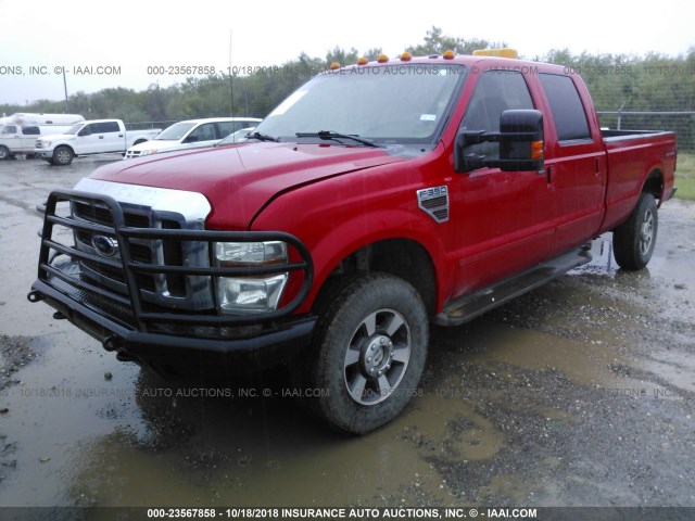 1FTWW3BR7AEB12045 - 2010 FORD F350 SUPER DUTY RED photo 2