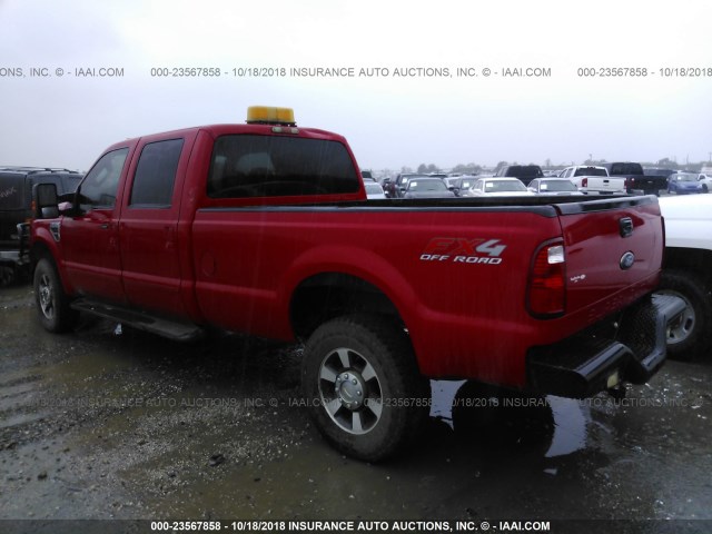 1FTWW3BR7AEB12045 - 2010 FORD F350 SUPER DUTY RED photo 3