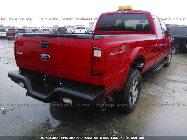 1FTWW3BR7AEB12045 - 2010 FORD F350 SUPER DUTY RED photo 4