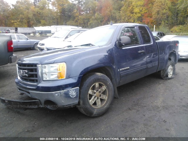 1GTEK290X9Z256797 - 2009 GMC SIERRA K1500 SLE BLUE photo 2