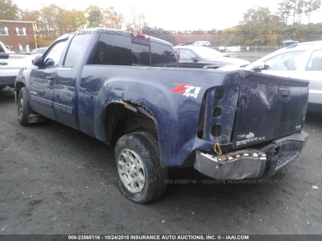 1GTEK290X9Z256797 - 2009 GMC SIERRA K1500 SLE BLUE photo 3