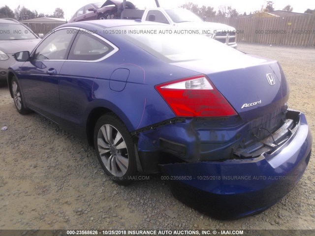 1HGCS12848A026317 - 2008 HONDA ACCORD EXL BLUE photo 3