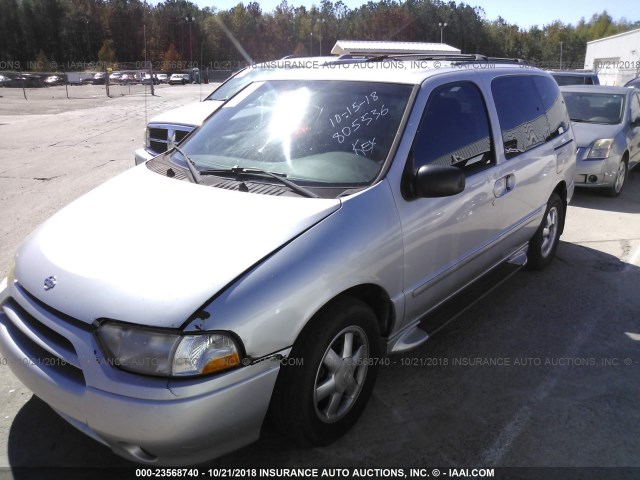 4N2ZN15T72D805536 - 2002 NISSAN QUEST GXE SILVER photo 2