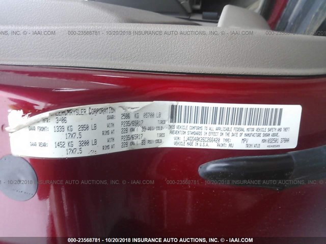 1J4GS48K26C266420 - 2006 JEEP GRAND CHEROKEE LAREDO/COLUMBIA/FREEDOM 红色 照片 9
